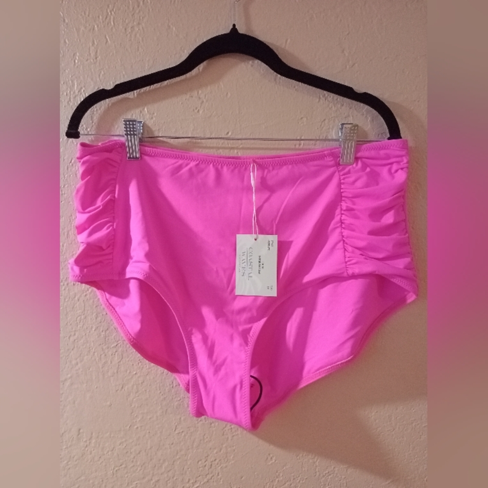 Coastal Waves Sz 1X Hot Bubblegum Bikini Bottoms NWT
